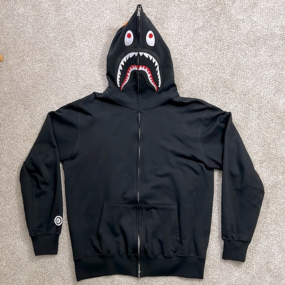 BAPE Full Zip Shark Hoodie - Black - XXL